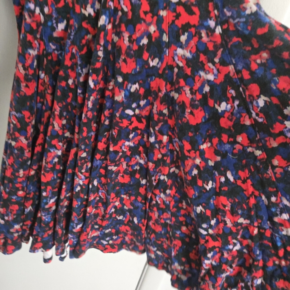 HD in Paris Navy Floral Long-Sleeve Fit & Flare Dress with Red and Blue Accents - Picture 11 of 11
